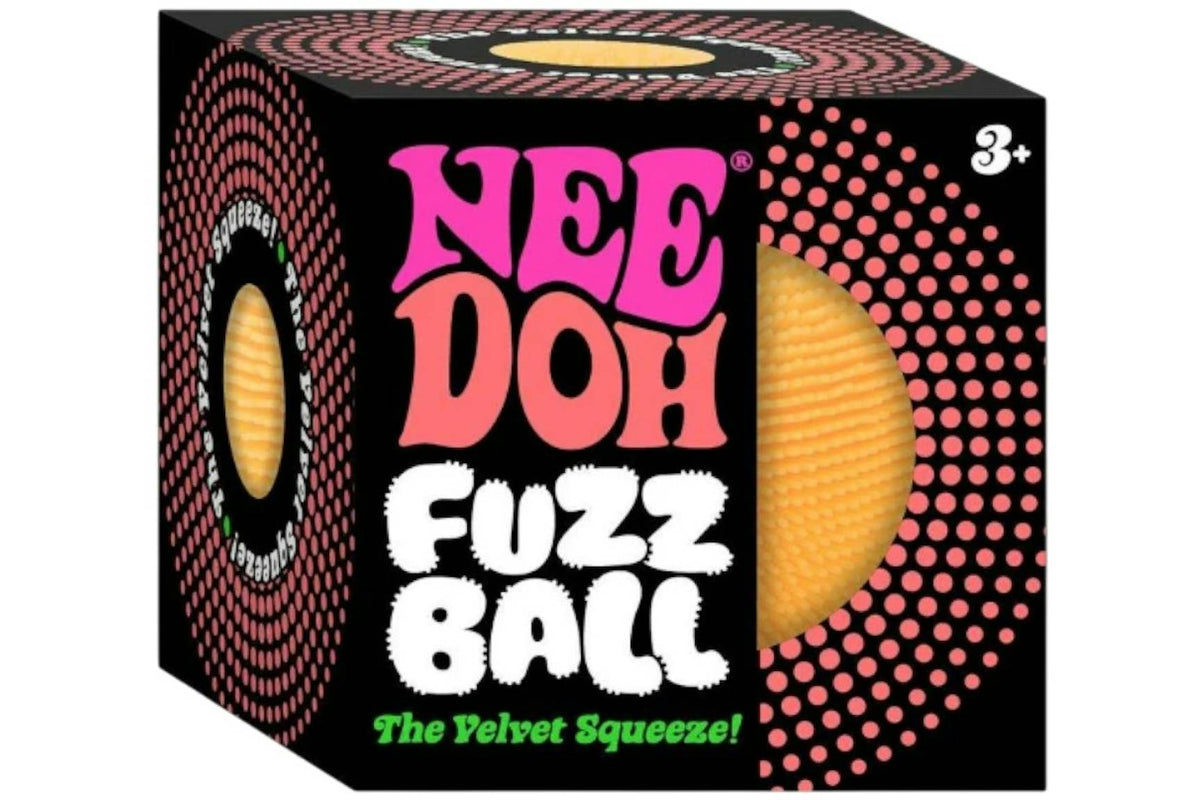 NeeDoh Fuzzball The Velvet Squeeze Squishy Fidget Toy Orange