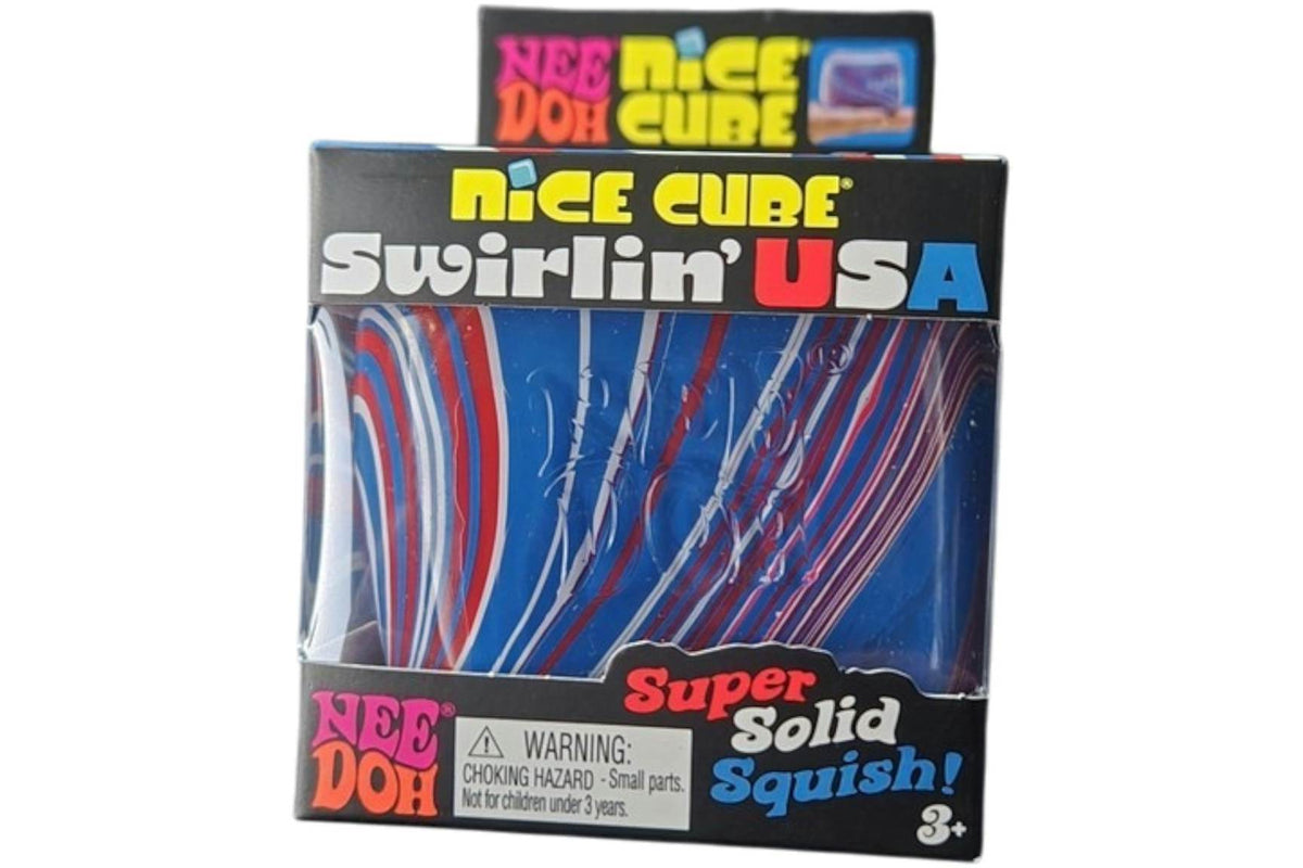 NeeDoh Swirlin USA Squishy Fidget Toy Red/White/Blue