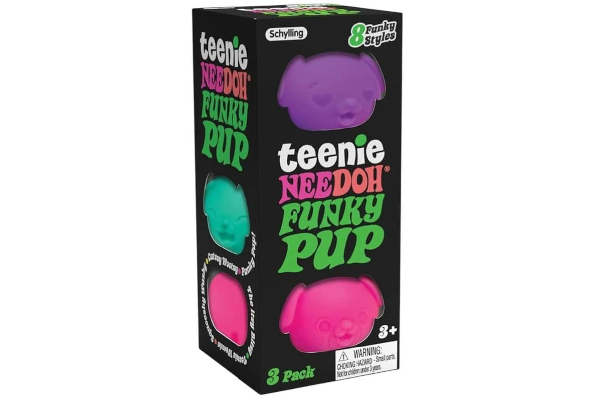 NeeDoh Teenie Funky Pups Squishy Fidget Toy Set of 3 Multicolor